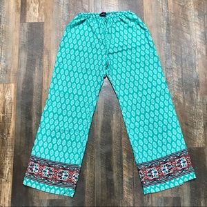 Rue 21 wide leg silky pants boho elastic medium